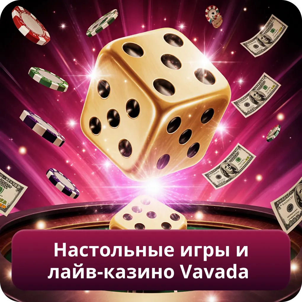 Настольные игры и лайв-казино Vavada, рулетка, блэкджек и live-столы с дилерами Настольные игры и лайв-казино Vavada